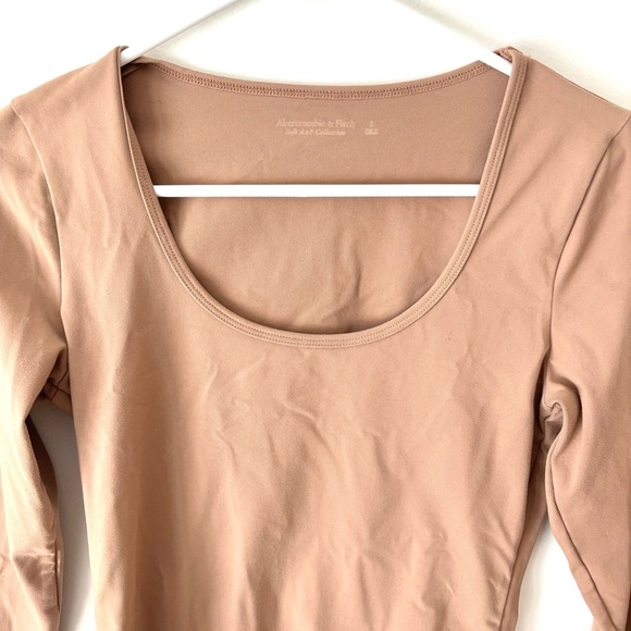 Abercrombie & Fitch Soft AF Collection Tan Brown Thong Bodysuit Scoop-neck - Picture 4 of 10